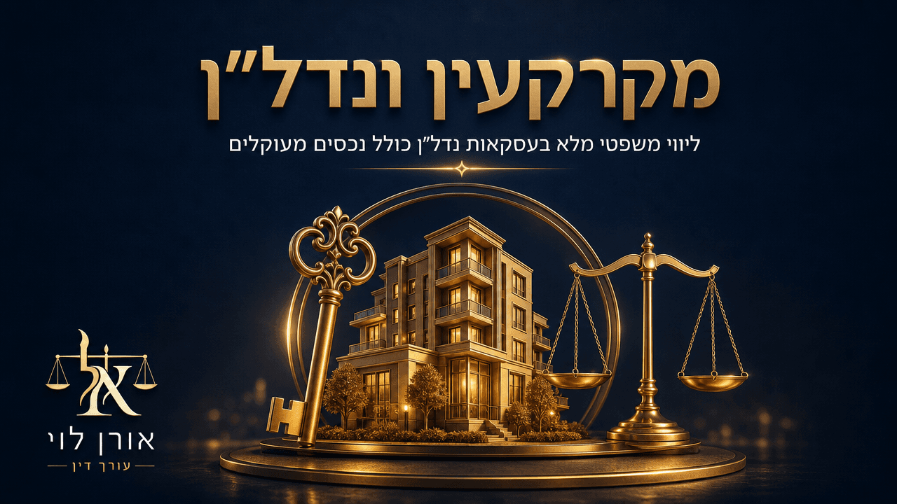 Golden building, key and scales of justice — real estate legal services, Oren Levy Law Office